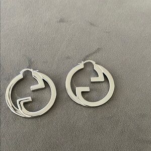 Silver GG Hoop Earrings